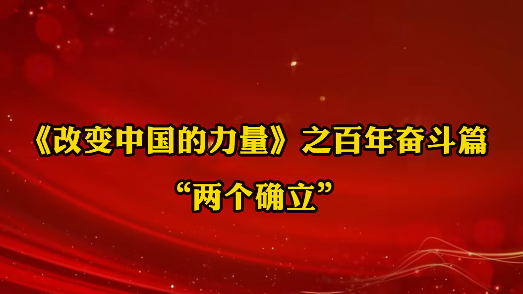 《改变中国的力量》之百年奋斗篇：“两个确立”