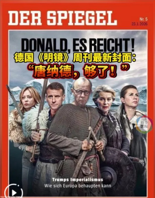5位欧洲领导人手持武器，配文：“唐纳德，够了！”